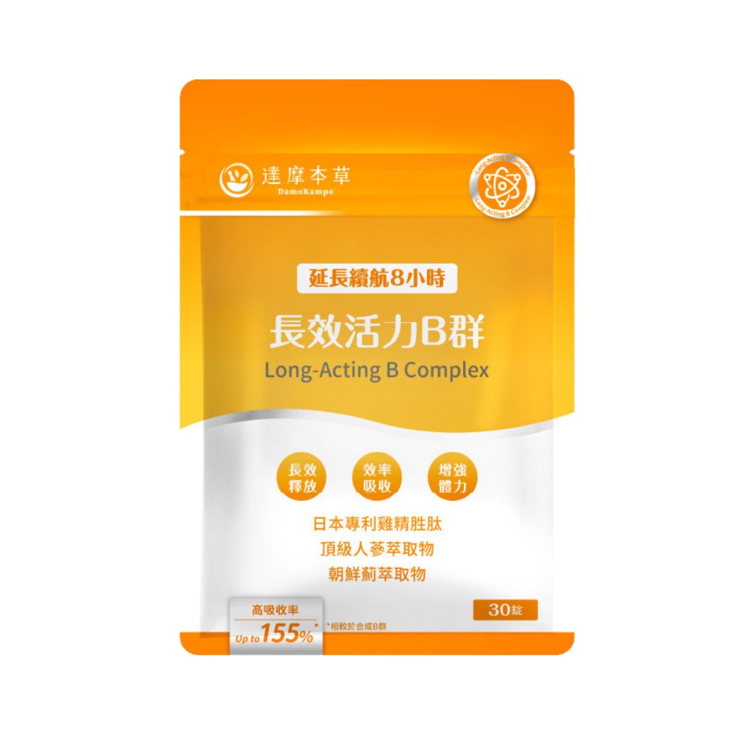 達摩本草  天然長效維他命B雜 (加入雞精+朝鮮薊+人蔘精華) 30粒