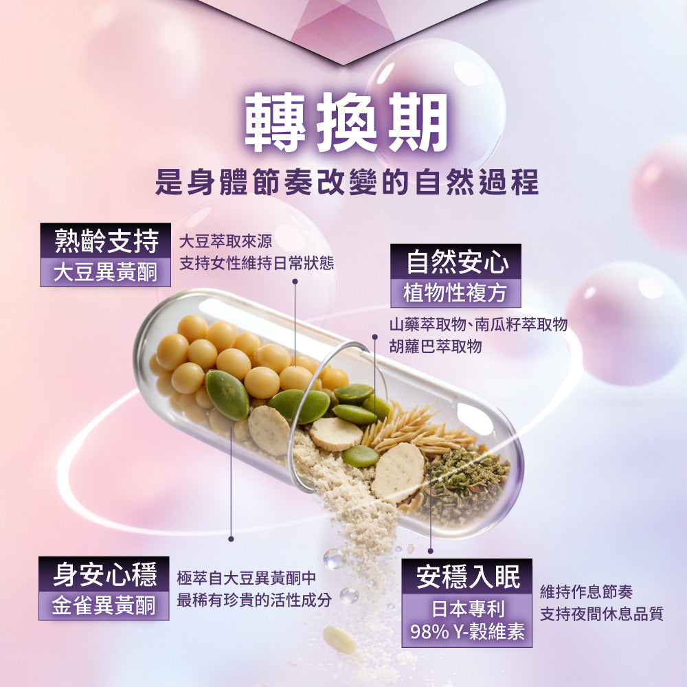 御熹堂 芙寧適 大豆異黃酮更年舒眠膠囊 60粒