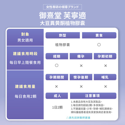 御熹堂 芙寧適 大豆異黃酮更年舒眠膠囊 60粒