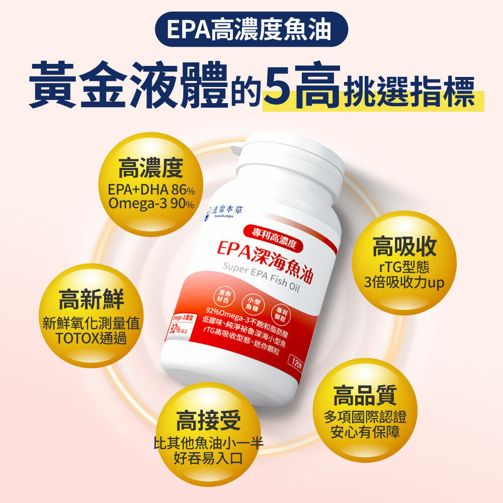 達摩本草 92% EPA 高濃度魚油 120粒